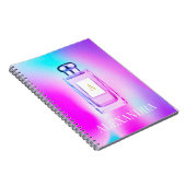 Carnet Purple Parfum Bouteille Chic Monogramme Personnel (Côté Droit)