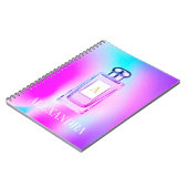 Carnet Purple Parfum Bouteille Chic Monogramme Personnel (Côté gauche)