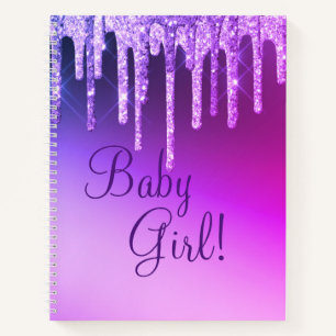 Carnet Purple Parties scintillant Bling Girl Nom Sparkle 