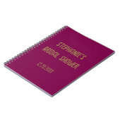 Carnet Purple Pink Gold Fête des mariées Nom Mariage invi (Côté gauche)