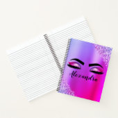 Carnet Purple Pink Monogram Glitter Eyelashes (Intérieur)
