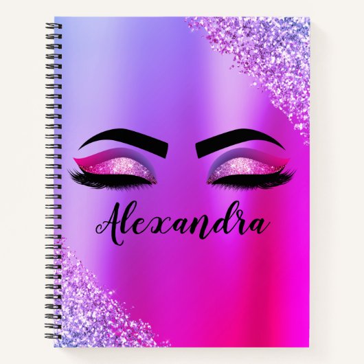 Carnet Purple Pink Monogram Glitter Eyelashes (Devant)