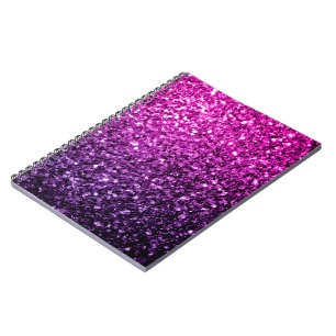 Carnet Purple Pink Ombre faux parties scintillant scintil