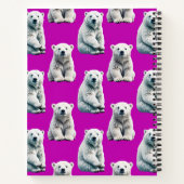 Carnet Purple Polar Bear Pattern Design  (Dos)