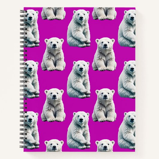 Carnet Purple Polar Bear Pattern Design  (Devant)