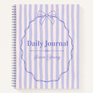 Carnet Purple Ribbon Elegant Personalized Name Custom