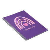 Carnet Purple rose Rainbow Nom de l'école (Côté Droit)