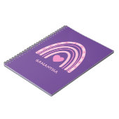 Carnet Purple rose Rainbow Nom de l'école (Côté gauche)
