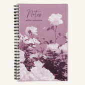 Carnet Purple Roses Floral Garden Custom Spiral Notebook (Recto)