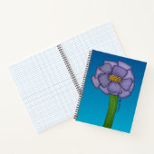 Carnet Purple Square Flower with Blue background (Intérieur)