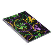 CARNET PURPLE VERT JAUNE MARDI GRAS BEADS & FLEUR (Côté Droit)