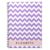 Carnet Purple Zigzag, Purple Chevron, Votre Nom (Devant)