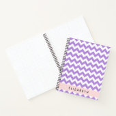 Carnet Purple Zigzag, Purple Chevron, Votre Nom (Intérieur)