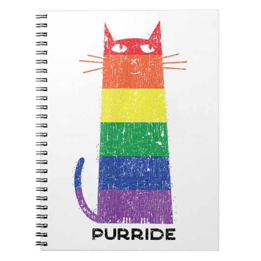 Carnet Purride Shirt LGBT Drôle Gay pride Chat Saying Gra (Devant)