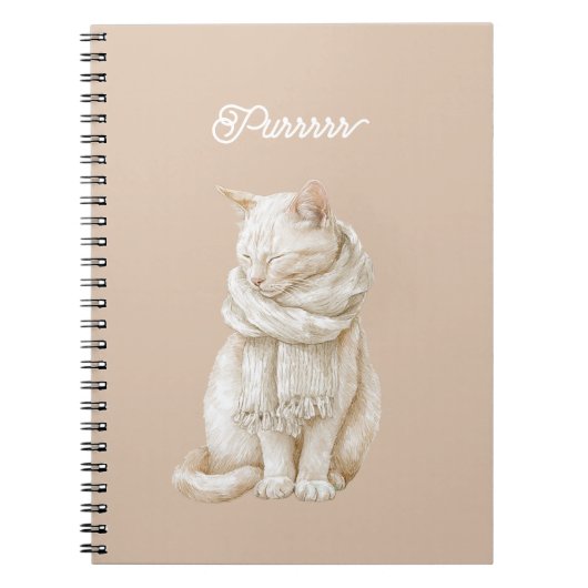 Carnet Purring Cream White Cat (Devant)