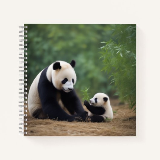 Carnet Puzzle de Panda Maman et Bébé (Devant)