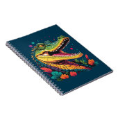 Carnet Puzzle de portrait crocodile coloré (Côté Droit)