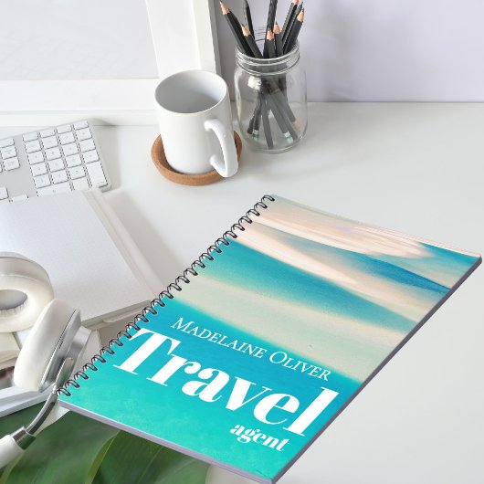 Carnet QR Voyage Océan Plage Mer Moderne Bleu