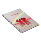 Carnet quarantième Coeurs de rubis d'anniversaire (Côté Droit)