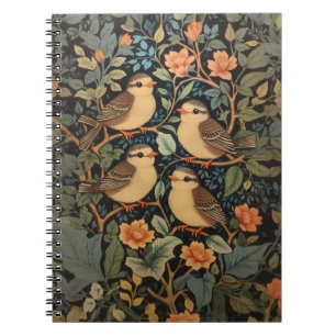 Carnet Quatre Bébés mignons Oiseaux Nature Inspiré