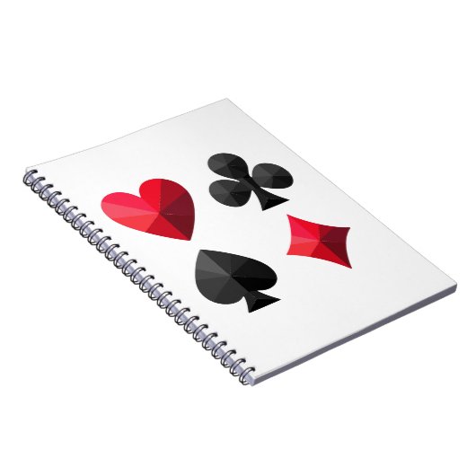 Carnet Quatre combinaisons de cartes à jouer : coeurs, cl (Côté Droit)