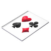 Carnet Quatre combinaisons de cartes à jouer : coeurs, cl (Côté gauche)