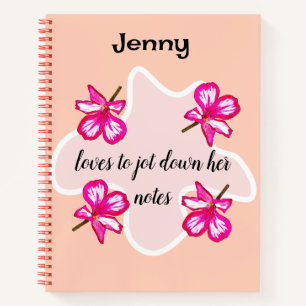 Carnet Quatre fleurs roses florales