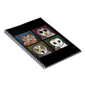Carnet Quatre hiboux de couleur (foncés) (Côté Droit)
