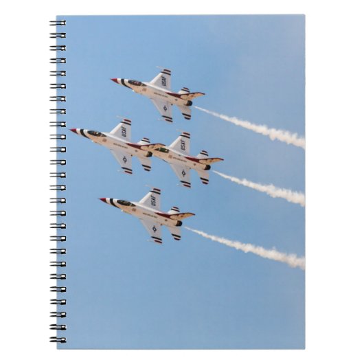 Carnet Quatre Thunderbirds F-16 volent dans la formation (Devant)