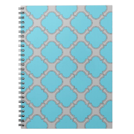 Carnet Quatrefoil bleu et gris (Devant)