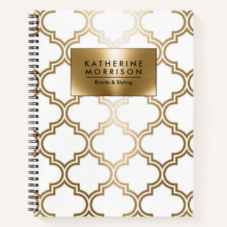 Carnet Quatrefoil géométrique doré