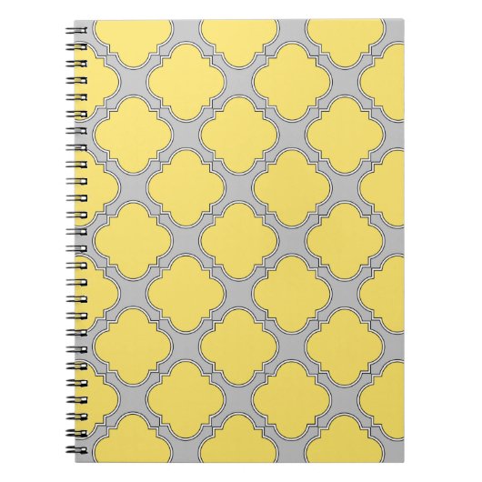 Carnet Quatrefoil jaune et gris (Devant)