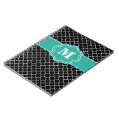 Carnet Quatrefoil noir et turquoise Monoagram (Côté gauche)