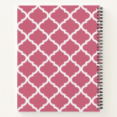 Carnet Quatrefoil rose avec Monogramme de fille et nom (Dos)