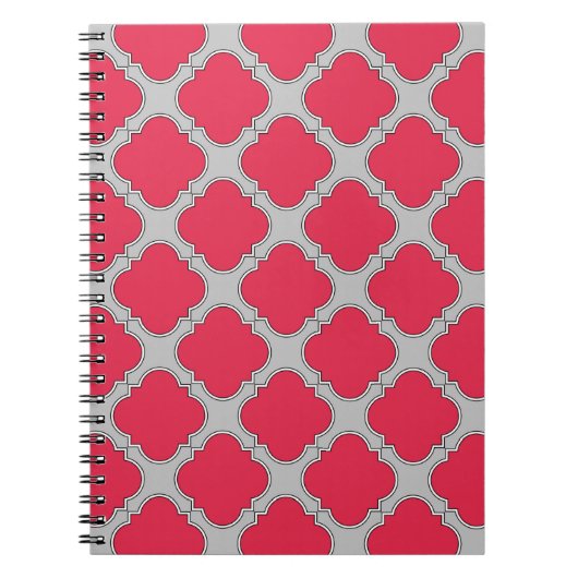 Carnet Quatrefoil rouge et gris (Devant)
