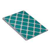 Carnet Quatrefoil turquoise et gris (Côté Droit)