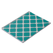 Carnet Quatrefoil turquoise et gris (Côté gauche)