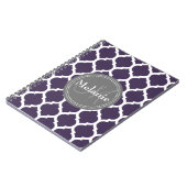 Carnet Quatrefoil violet et gris monogramme (Côté gauche)