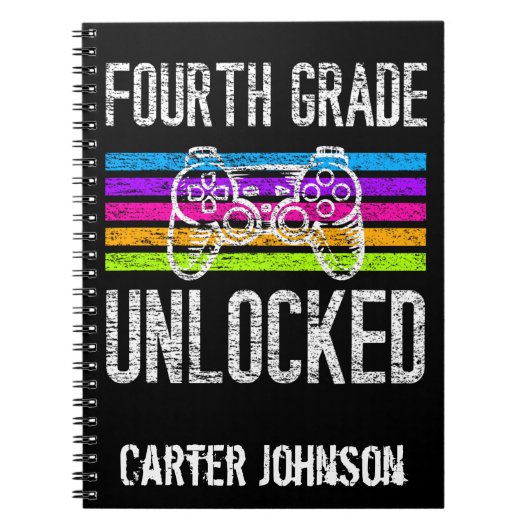 Carnet Quatrième année déverrouillée de retour à l'école (Devant)