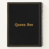 Carnet Queen Bee [Nom] Noir et jaune (Dos)