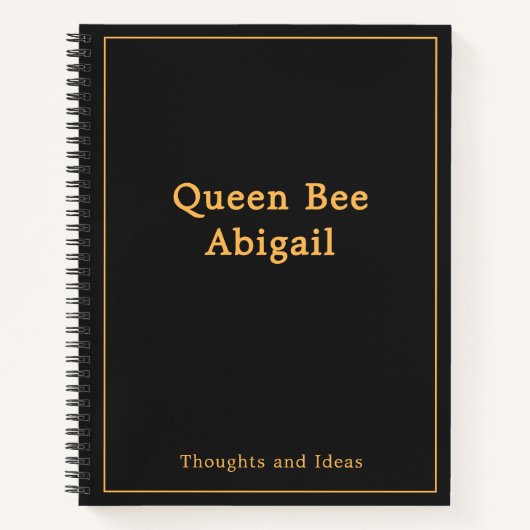 Carnet Queen Bee [Nom] Noir et jaune (Devant)