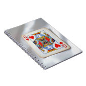 Carnet Queen of Hearts On White Satin Fabric (Côté Droit)