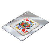 Carnet Queen of Hearts On White Satin Fabric (Côté gauche)