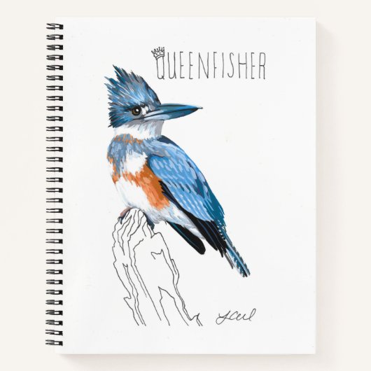 Carnet Queenfisher (martin-pêcheur) (Devant)