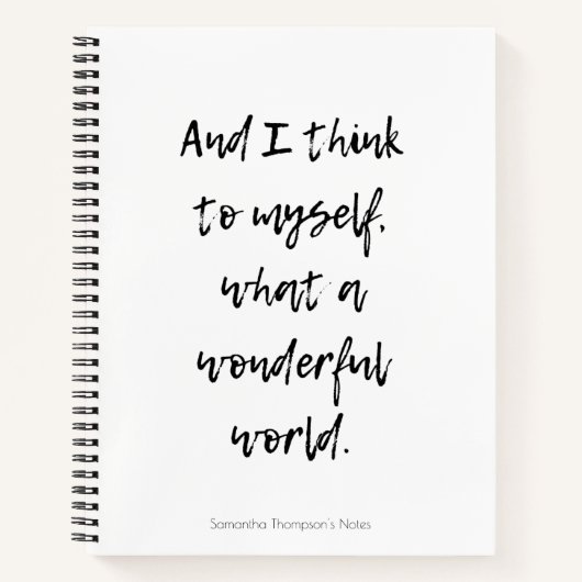 Carnet Quel monde merveilleux (Devant)