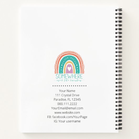 Carnet Quelque Part Au-Dessus De L'Arc-En-Ciel Moderne Ch (Dos)