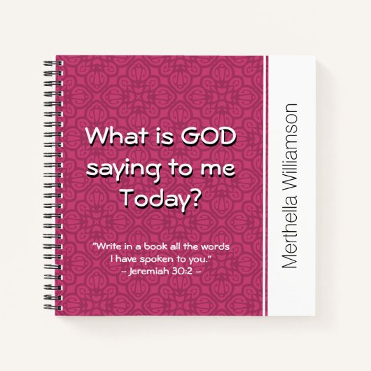 Carnet QU'EST-CE QUE DIEU DIT Prière de dévotion chrétien (Devant)