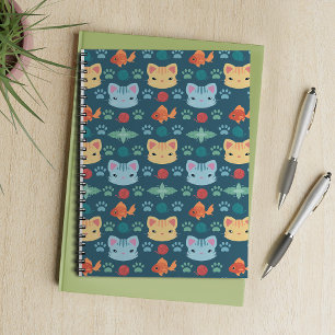 Carnet Qu'est-ce que le Cool, Kitty Chat en bleu et jaune