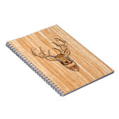 Carnet Queue blanche Buck Tête de cerf Bois Grain (Côté Droit)