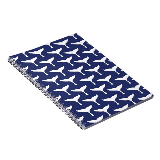 Carnet Queue de baleine blanche Animal marin Océan bleu M (Côté Droit)